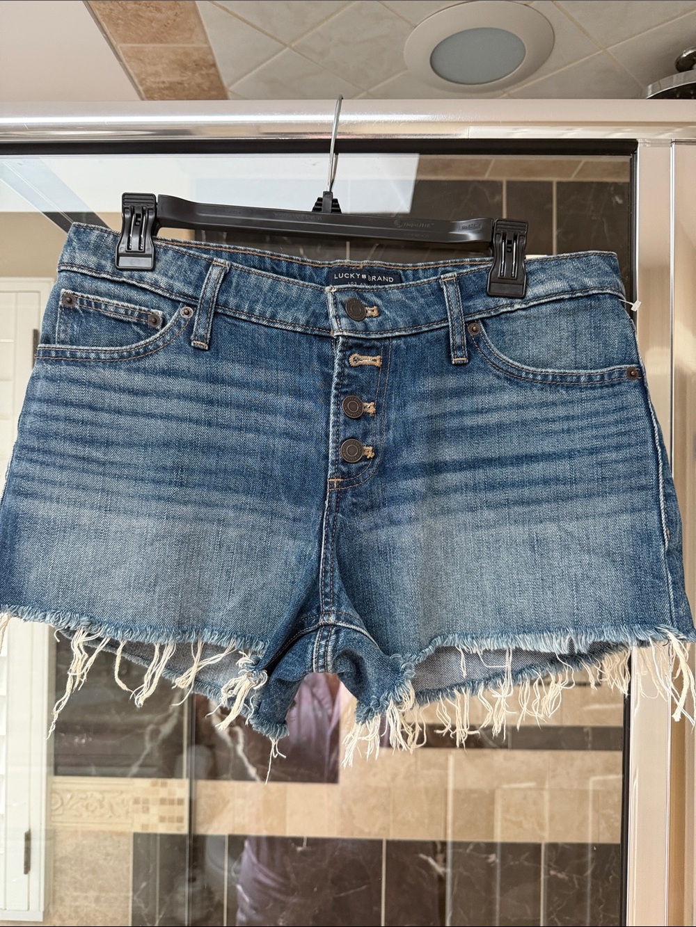 Lucky Brand Distressed Blue Denim Cutoff Shorts